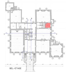 <p>Locatie van het kabinet op de bel-etage. </p>
